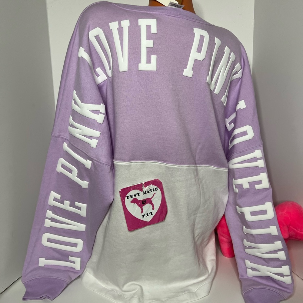 Victoria’s Secret PINK XL Logo Crewneck Sweatshirt Super Soft Campus Lilac
